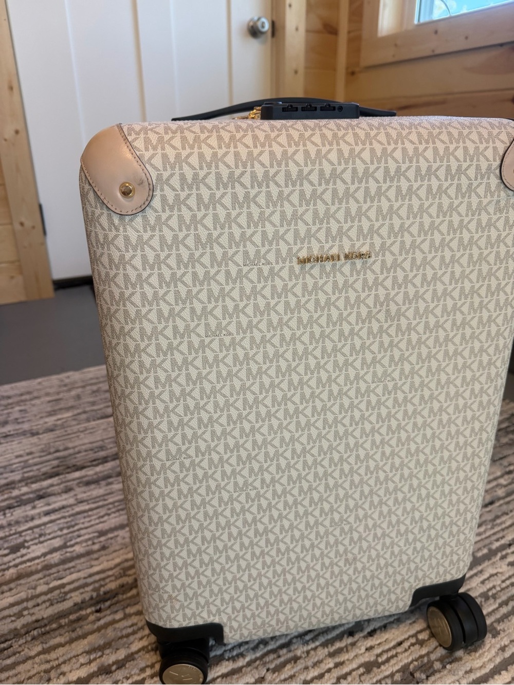 Michael Kors Cream Logo-Print Rolling Suitcase with Matching Carryall - Picture 5 of 16